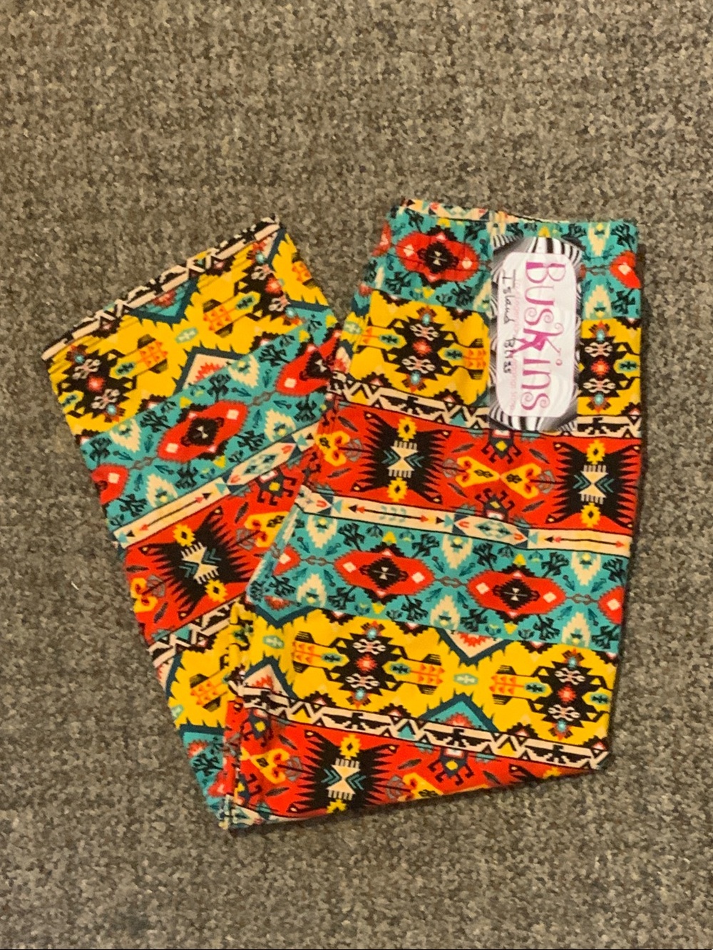 Girls Buskins Aztec Print Leggings One Size